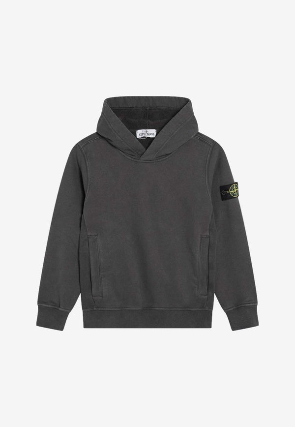 Stone Island Junior Boys Compass Patch Hoodie Gray 6100004-BS0A20/R_STONE-V0065