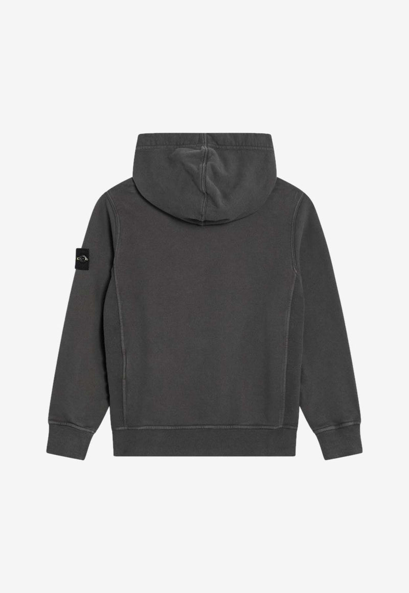 Stone Island Junior Boys Compass Patch Hoodie Gray 6100004-BS0A20/R_STONE-V0065