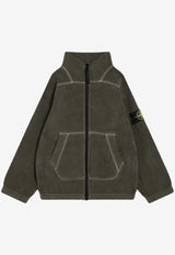 Stone Island Junior Boys Terry Cloth Zip-Up Sweatshirt Military Green 6100008S0181/R_STONE-V0054