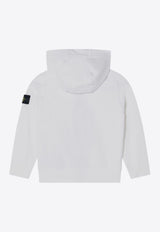 Stone Island Junior Boys Compass Patch Zip-Up Hoodie White 6100010-CS0040/Q_STONE-V0001