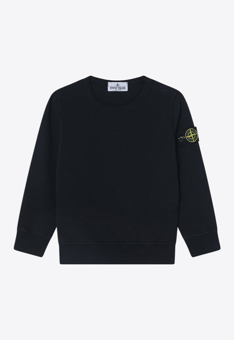Stone Island Junior Boys Compass Patch Sweatshirt Black 6100011-BS0040/Q_STONE-V0029