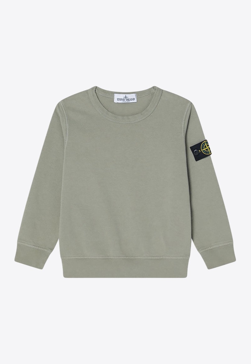 Stone Island Junior Boys Compass Patch Sweatshirt Green 6100011-BS0040/Q_STONE-V0068