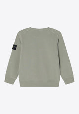 Stone Island Junior Boys Compass Patch Sweatshirt Green 6100011-BS0040/Q_STONE-V0068