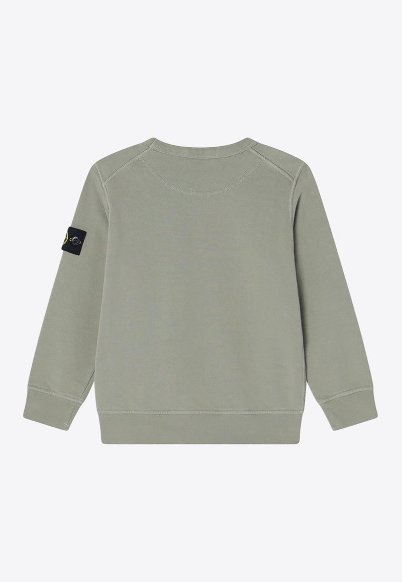 Stone Island Junior Boys Compass Patch Sweatshirt Green 6100011-BS0040/Q_STONE-V0068
