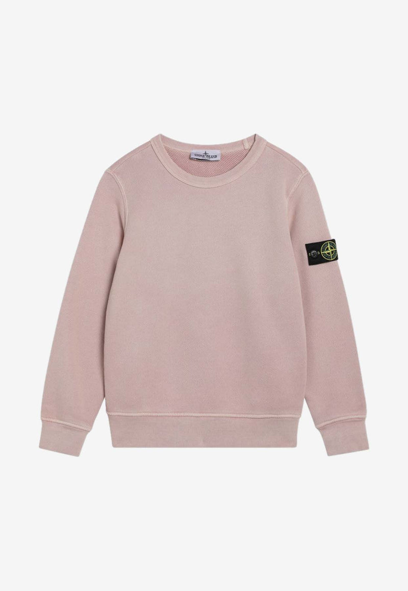 Stone Island Junior Boys Logo Patch Sweatshirt Pink 6100019S0045/R_STONE-V0180