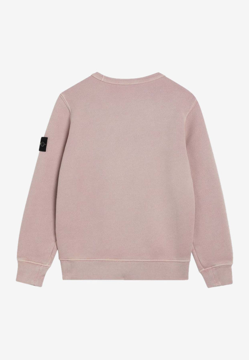 Stone Island Junior Boys Logo Patch Sweatshirt Pink 6100019S0045/R_STONE-V0180