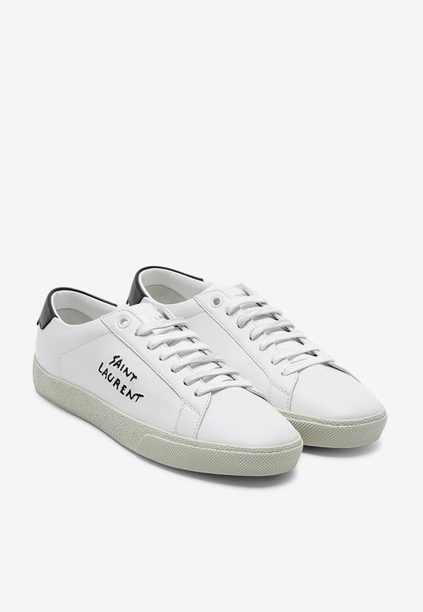 Saint Laurent SL/06 Embroidered Low-Top Sneakers White 610649AABEE/P_YSL-9061