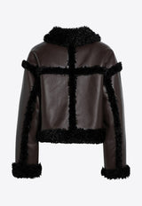 Stand Studio Cropped Eco Sheepskin Coat Dark Brown 610909010/P_STAND-87499