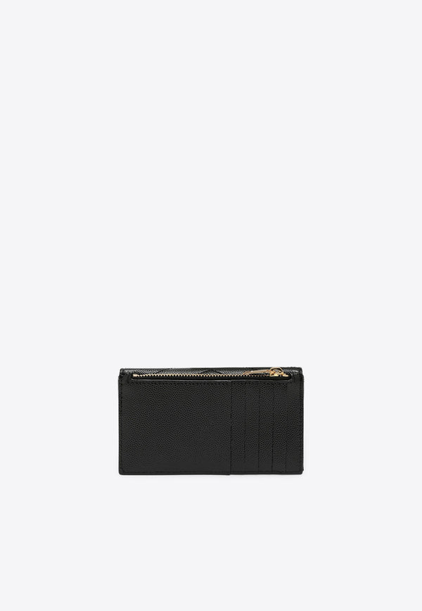 Saint Laurent Cassandre Quilted Leather Cardholder Black 612808BOW01/P_YSL-1000