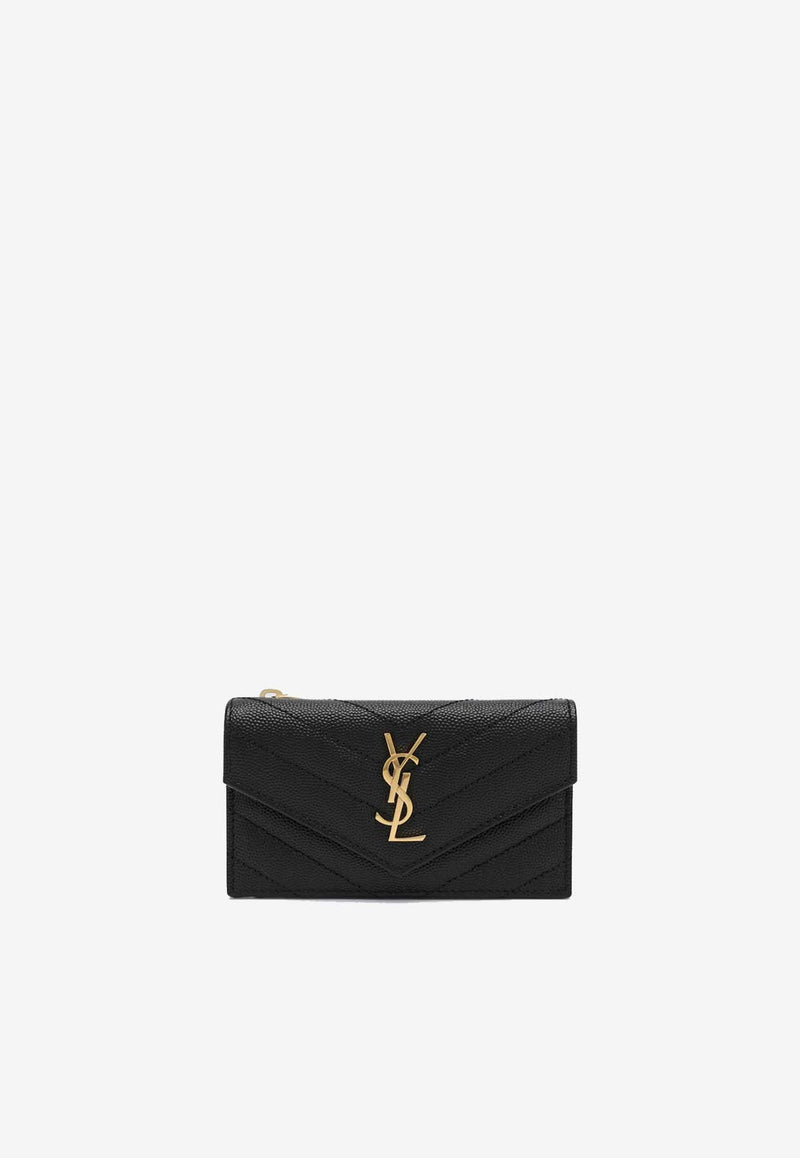 Saint Laurent Cassandre Matelassé Cardholder  Black 612808BOW01/R_YSL-1000