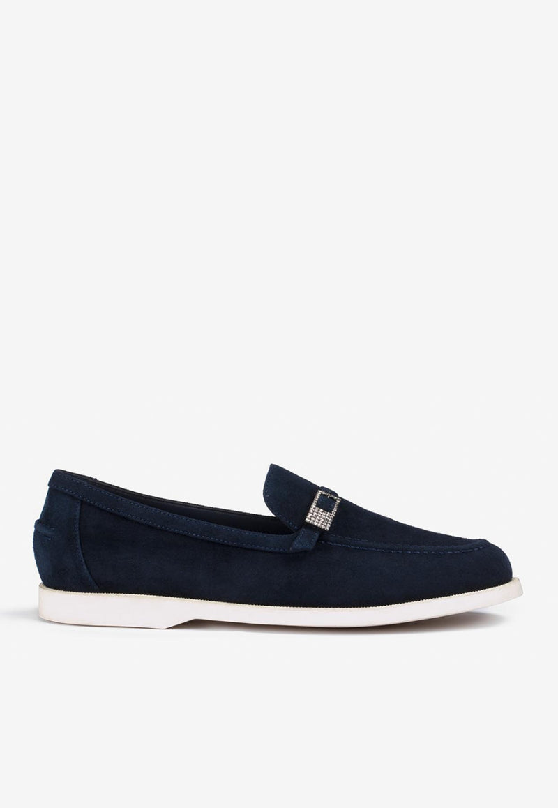 Le Silla Yacht Suede Loafers 6132D020MGPPVEL 109 Blue