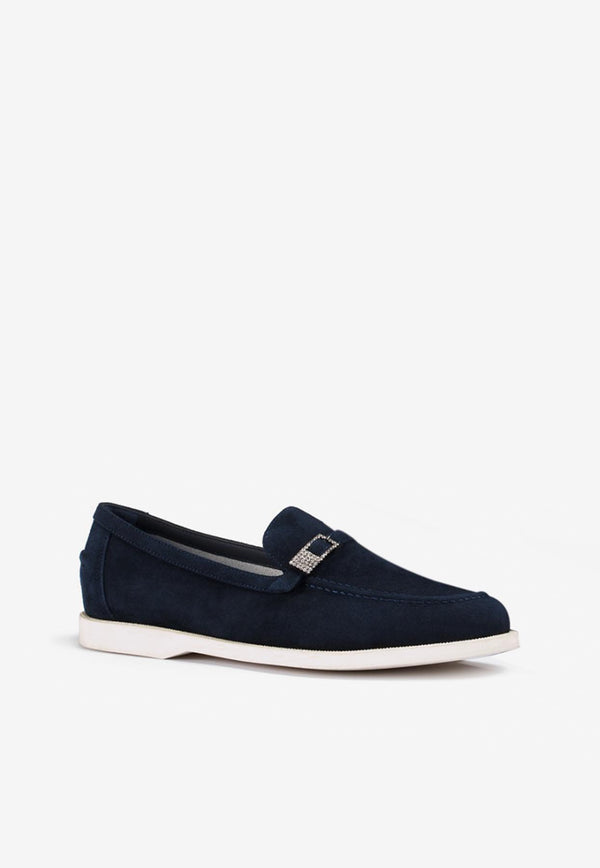 Le Silla Yacht Suede Loafers 6132D020MGPPVEL 109 Blue