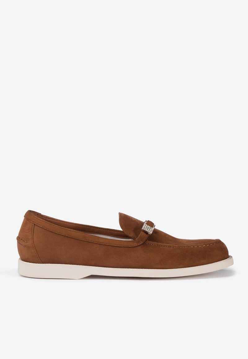 Le Silla Yacht Suede Loafers 6132D020MGPPVEL 723 Brown