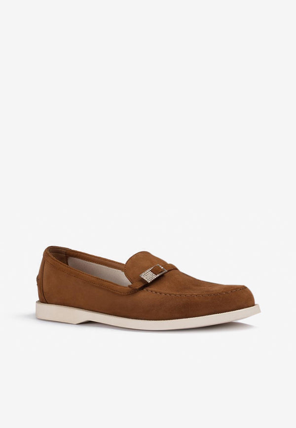 Le Silla Yacht Suede Loafers 6132D020MGPPVEL 723 Brown