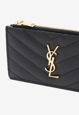 Signature Cassandre Leather Zip Cardholder