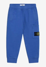 Stone Island Kids Boys Compass Patch Track Pants Blue 6200001-CS0A20/R_STONE-V0022