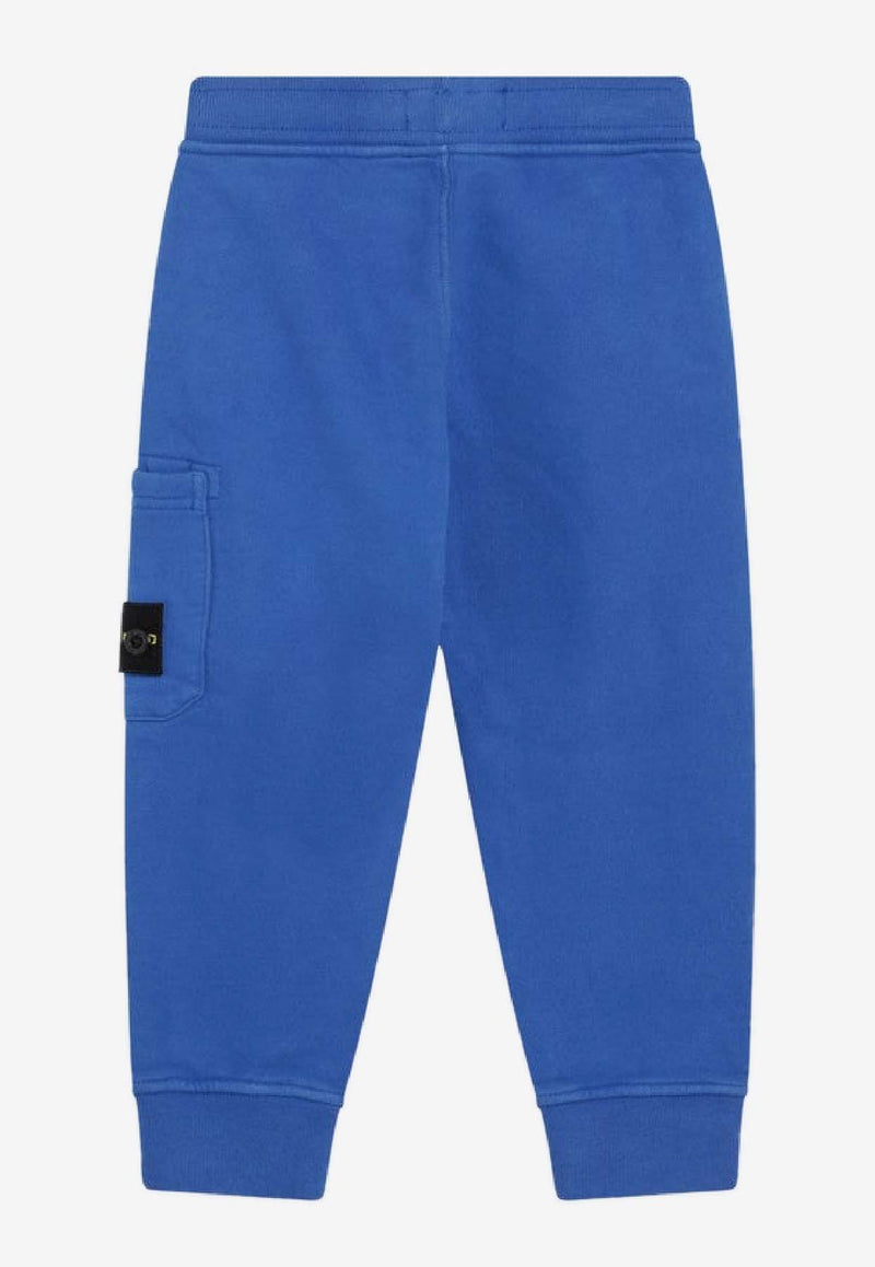 Stone Island Kids Boys Compass Patch Track Pants Blue 6200001S0A20/R_STONE-V0022