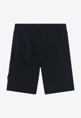 Stone Island Junior Boys Compass Patch Shorts Black 6200006S0040/Q_STONE-V0029