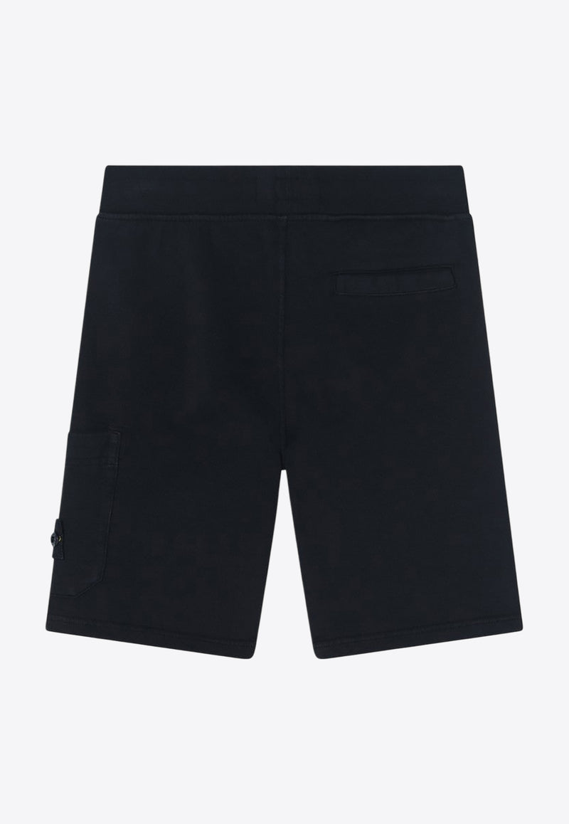 Stone Island Junior Boys Compass Patch Shorts Black 6200006S0040/Q_STONE-V0029