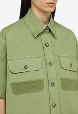 Stella McCartney Oversized Utility Shirt Green 6200813DU400/O_STELL-3210