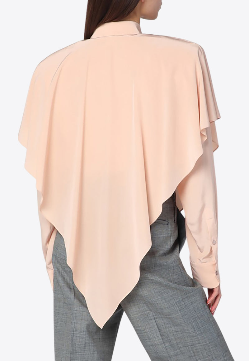 Stella McCartney Ruffled Silk Long-Sleeved Shirt Pink 620154SY206/Q_STELL-5900