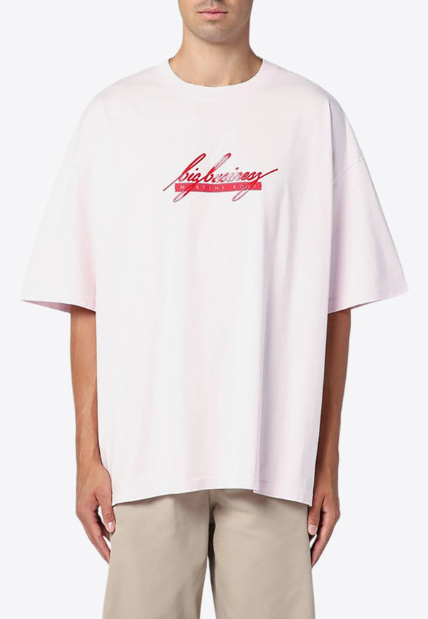 Martine Rose Logo Print Oversized T-shirt Pink 621JE01101ECO/P_MARTI-PNK