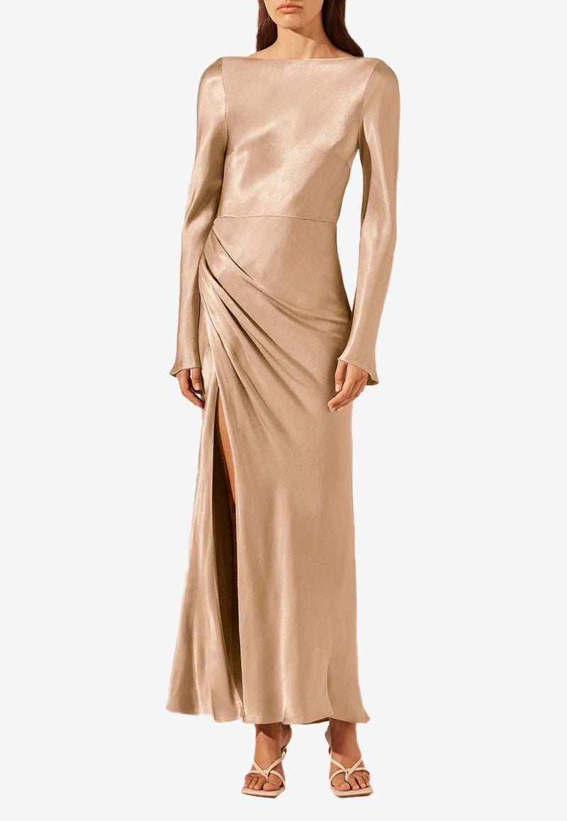 Shona Joy La Lune Side Split Maxi Dress Gold 6242456GOLD