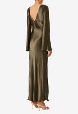 Shona Joy La Lune Flared-Sleeve Maxi Dress 6242456_SAGE