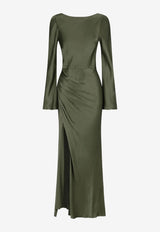 Shona Joy La Lune Flared-Sleeve Maxi Dress 6242456_SAGE