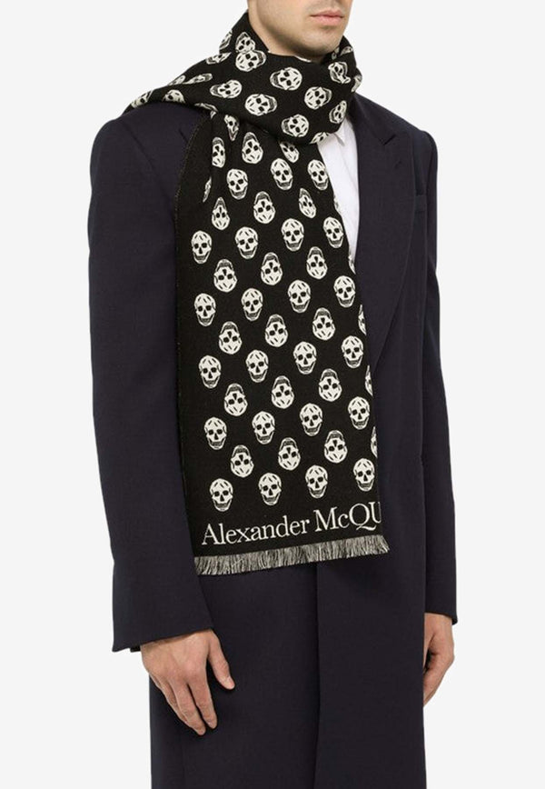 Alexander McQueen Reversible Skull Wool Scarf 6244254226Q/N_ALEXQ-1078