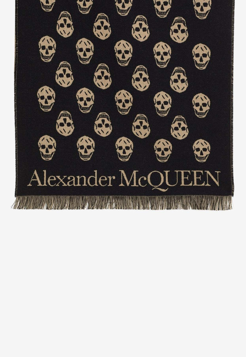 Alexander McQueen Reversible Skull Wool Scarf 6244254226Q/N_ALEXQ-4479
