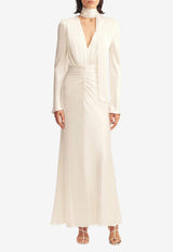 Shona Joy La Lune Plunged Maxi Dress 6253502_CREAM