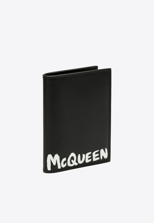 Alexander McQueen Graffiti Logo Leather Wallet Black 6255231AAMJ/O_ALEXQ-1070