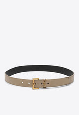 Saint Laurent Cassandre Leather Belt Beige 634437BOO0W_YSL-2721