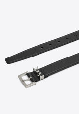Saint Laurent Cassandre Grained Leather Belt Black 634440DTI0E/R_YSL-1000
