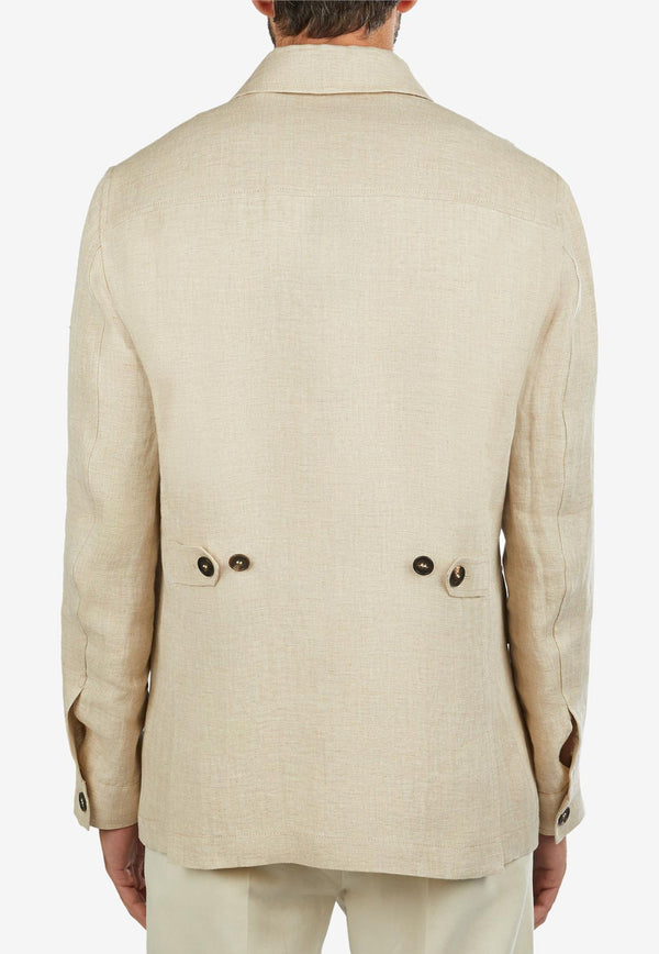 Slowear Button-Up Overshirt Beige 63I350_BEIGE