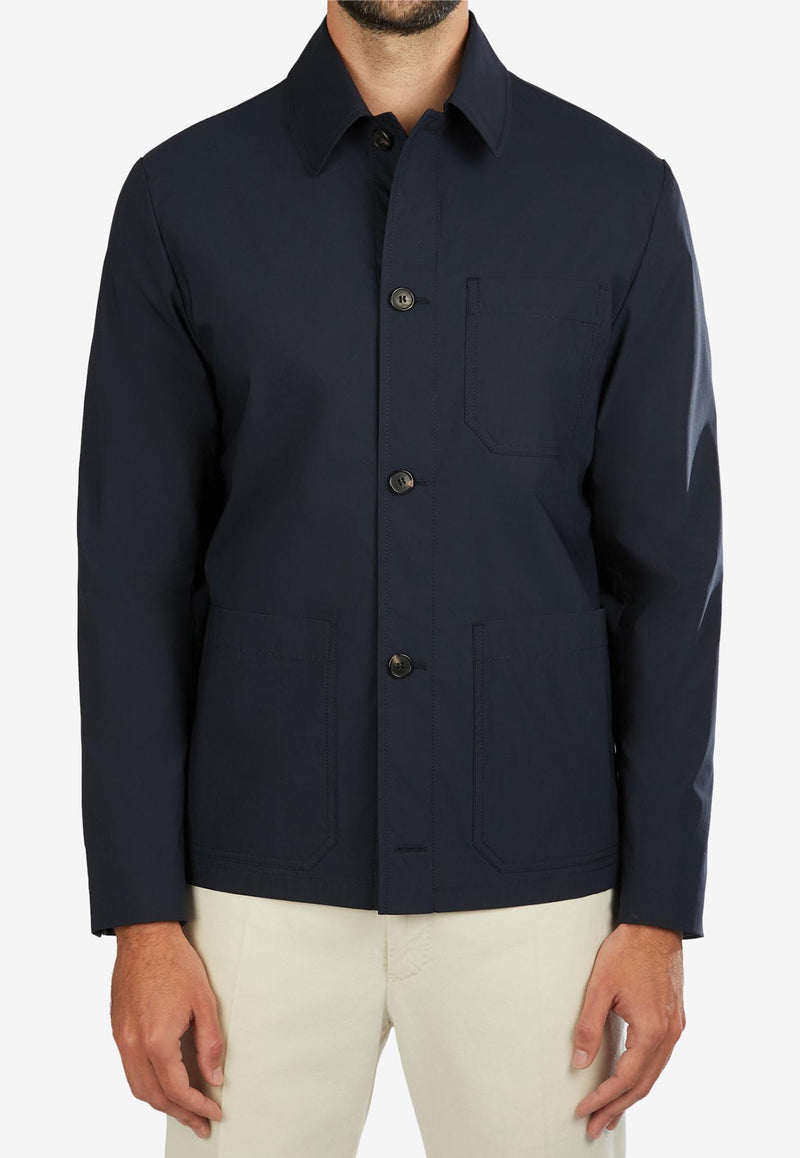 Slowear Linen Button-Up Overshirt Blue 63I623_BLUE