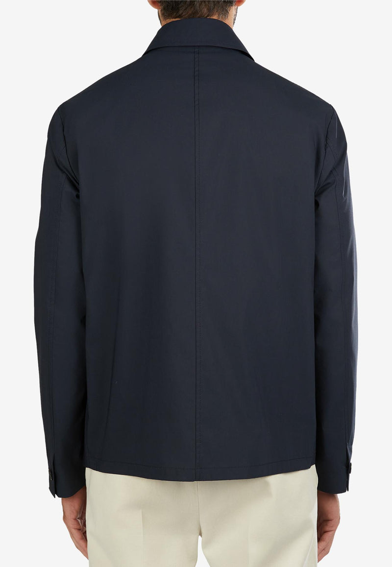 Slowear Linen Button-Up Overshirt Blue 63I623_BLUE