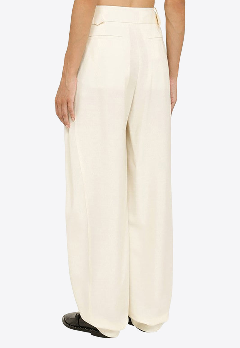 Stella McCartney Wool Baggy Pants White 6401383CU750/N_STELL-9200