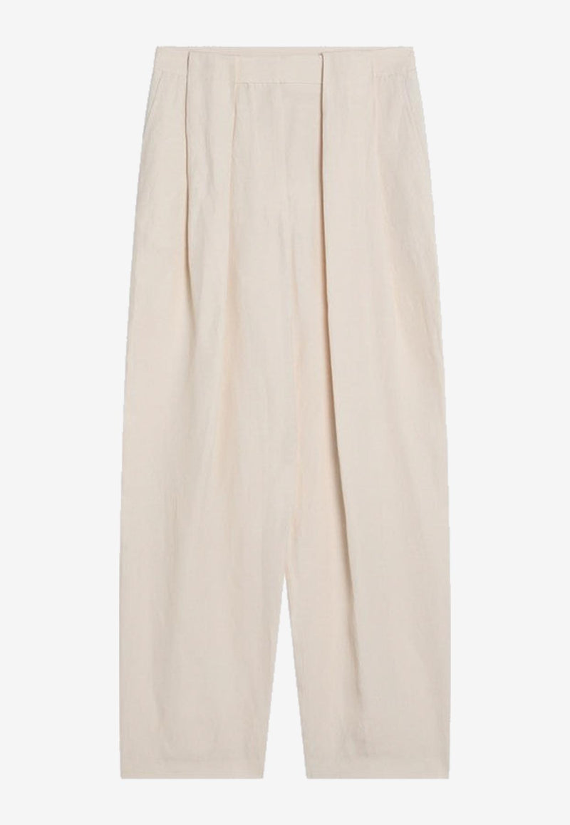 Stella McCartney Tailored Linen-Blend Wide Pants Off-white 640254STA49/Q_STELL-9210