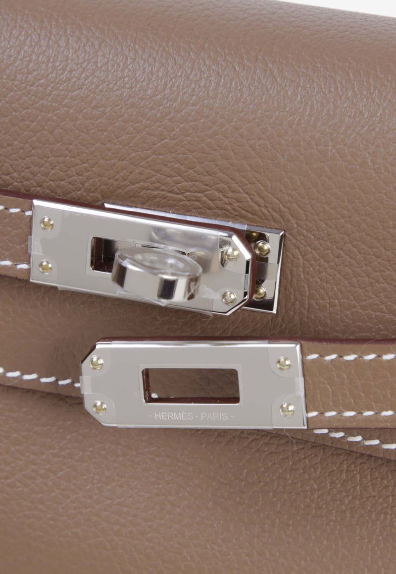 Hermès Kelly Danse in Etoupe and New White Evercolor with Palladium Hardware
