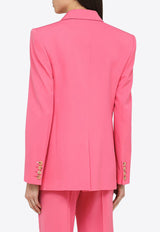 Stella McCartney Single-Breasted Wool Blazer Pink 6500953CU704/O_STELL-5501