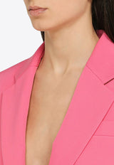 Stella McCartney Single-Breasted Wool Blazer Pink 6500953CU704/O_STELL-5501