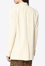 Stella McCartney Single-Breasted Viscose Blazer Cream 650149STA49/Q_STELL-9210