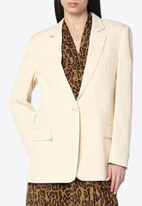 Stella McCartney Single-Breasted Viscose Blazer Cream 650149STA49/Q_STELL-9210