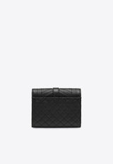 Saint Laurent Cassandre Compact Tri-Fold Wallet Black 651028BOW91/P_YSL-1000