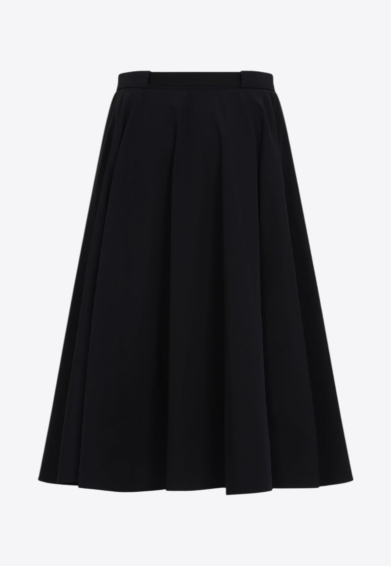 A-line Pleated Midi Skirt