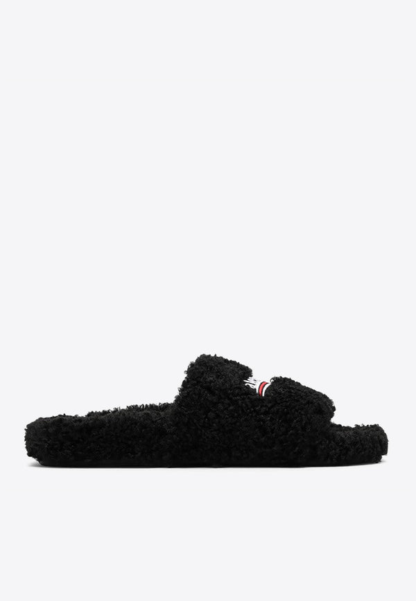 Balenciaga Furry Shearling Slides Black 654261W2DO1/N_BALEN-1096