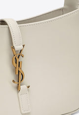 Saint Laurent Le 5 À 7 Calf Leather Hobo Bag Cream 6572282R20W/P_YSL-9207