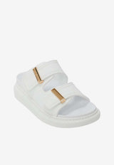Alexander McQueen Hybrid Double-Buckled Sandals Ivory 658063W4Z52 9339